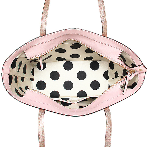 Kate Spade Small Hot Pink Purse/Handbag. Polka Dot Interior. Handles.